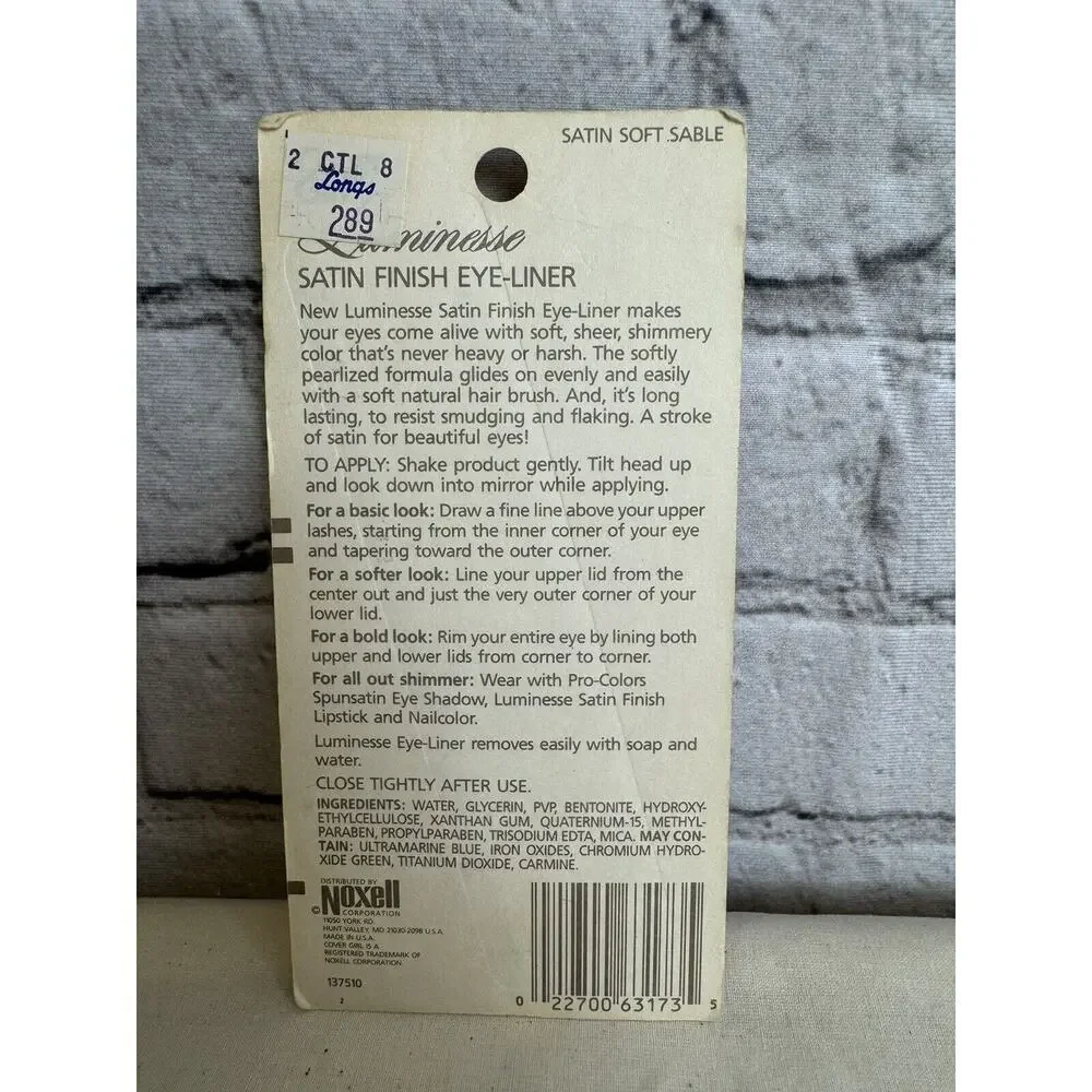 Cover Girl Luminesse Satin Finish‎ Eyeliner Liquid Soft Sable Brown VTG NOS